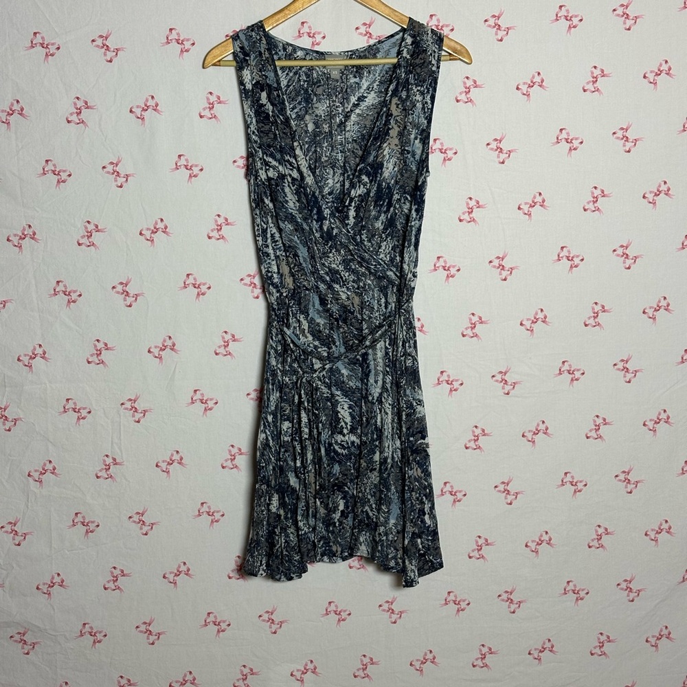Elegant Blue Patterned Women's Dress